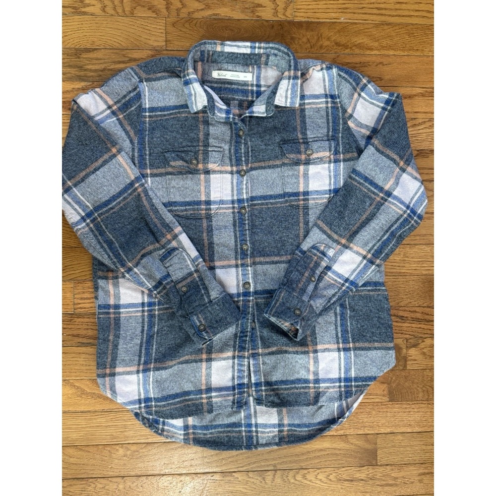 Woolrich Plaid Flannel Button Down Shirt Women Medium Cotton Cozy